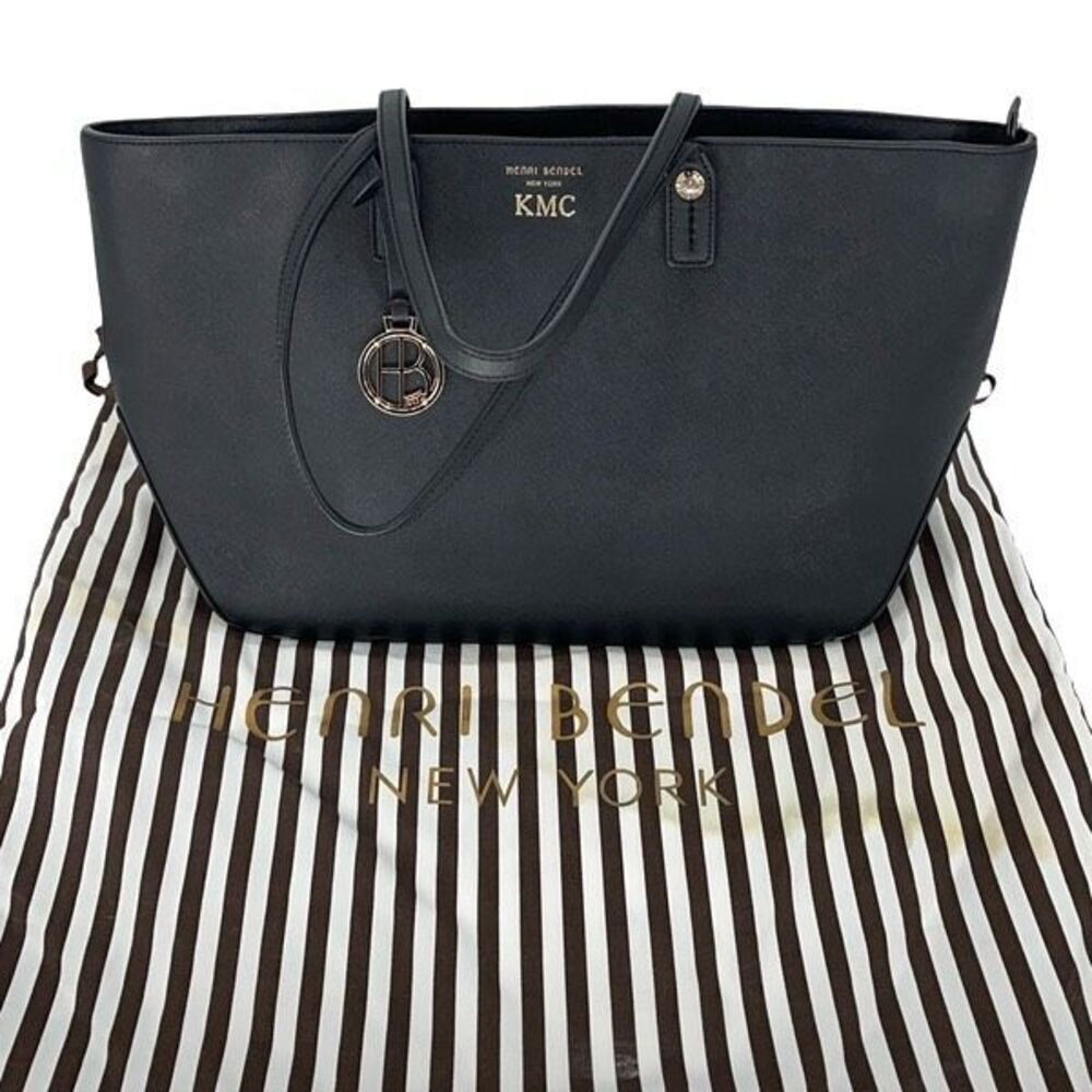 Henri Bendel Aunthentic Black Large Tote Handbag Gold Hardware W/Dust Bag